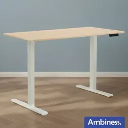 Ambiness höhenverstellbarer Schreibtisch FlexxPro 135x60 cm in Ahorn - Kinderschreibtisch – Ergonomischer, elektrisch höhenverstellbarer Schreibtisch für gesundes Arbeiten, ideal für Homeoffice und Büro, mit intuitivem LED-Bedienfeld und stabiler, fugenfreier Tischplatte aus umweltfreundlichem Holz.