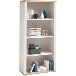 Mid.you Regal aus Eiche und Lärche, 3 Fächer - Stilvolles Regal in Weiß und Sanremo-Eiche, ideal für Wohnzimmer. Mit 3 Fachböden, davon 2 verstellbar, bietet es großzügigen Stauraum und modernen Country Style.