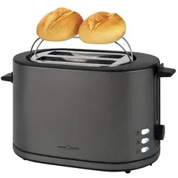 ProfiCook® Toaster 2 Scheiben mit Brötchenaufsatz | 900W | extra breite Toastschlitze | Auftau-Funktion | Toaster mit Brötchenaufsatz | PC TA 1291 - Grau