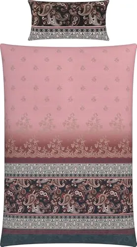 Erwin Müller Bettwäsche Mako-Satin rosa 155x220 cm - Bettwäsche-Set aus 100% Baumwolle im eleganten Paisley Design, pflegeleicht bei 60° waschbar, ideal für einen stilvollen Schlafkomfort.