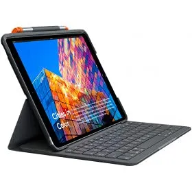 Logitech SLIM FOLIO iPad Air (3. Gen) - Tastatur-Case mit QWERTZ-Layout - Zubehör für Tablet PCs mit integrierter kabelloser Tastatur, 4 Jahre Batterielaufzeit und zwei Winkel für komfortables Tippen oder Zeichnen.