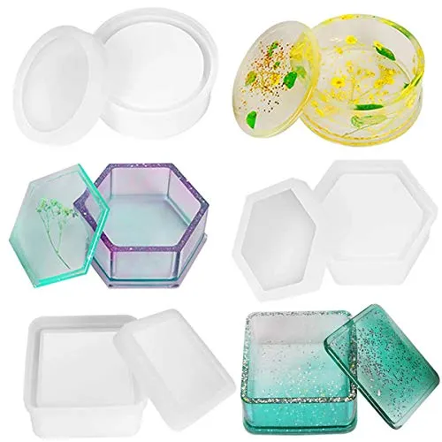 Silikonform Gießform,Biluer 3PCS Epoxidharz Formen Resin Casting Moulds Gießform Resin Schmuck Schimmel Für Beton DIY Untersetzer/Blumen Topf/Aschen Becher/Stift Kerzen Seifen Halter (Veranstalter)