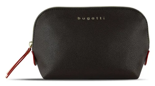 bugatti Ella Kulturbeutel - Braune Kosmetiktasche für Reisen - Reisetaschen mit viel Platz (22 x 8,5 x 14 cm) und hochwertiger, abwaschbarer Verarbeitung. Ideal für all Ihre Badutensilien unterwegs.