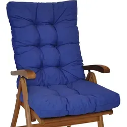 Rattani Hochlehnerauflage Sylva dunkelblau 120 x 50 cm - Hochwertige Auflage für Gartenstühle, angenehm weich und robust. Ideal für Gartenmöbel mit erstklassiger Verarbeitung und dicker Füllung. Perfekt für entspannte Stunden im Freien.