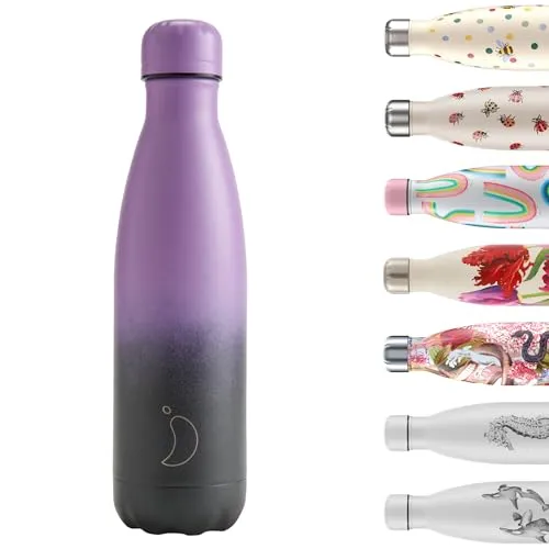 Chilly's Original Trinkflasche - Isolierflasche aus Edelstahl, wiederverwendbare Thermoflasche für heiße & kalte Getränke - Auslaufsicher, kein Schwitzen - Midnight Haze, 500ml