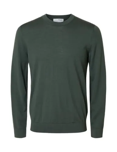 Selected Homme Male Pullover mit Rundhalsausschnitt 100% Merinowoll