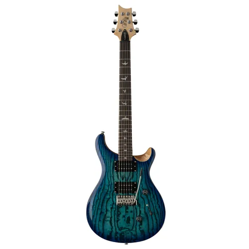 PRS SE Exotic Custom 24 Burled Ash LTD Lake Blue Natural Back E Gitarre
