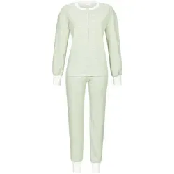 Ringella Pyjama mit Strickbündchen und Knopfleiste (2 tlg) grün 38