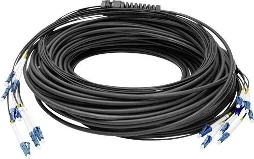 DIGI 2A338U075BK - Breakout Kabel 8 Fasern - LWL-Kabel mit 8 Fasern, LC/UPC, OS2 G.657.A1, 75 m, robust und vorkonfektioniert für einfache Plug & Play-Installationen ohne Spleißarbeiten.
