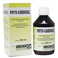 Phyto-Cardiosel 250 ml - Tiergesundheit: Diät-Ergänzungsfuttermittel zur Unterstützung der Herzfunktion bei Hunden und Katzen mit chronischer Herzinsuffizienz, enthält Weißdorn- und Ginsengextrakte für bessere Herzleistung.