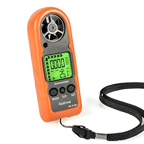 Windmesser Hand Anemometer Mini, Kethvoz Digital Windmessgerät 816B