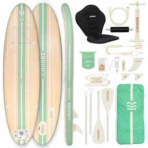 HUIIKE Stand Up Paddling Board mit Zubehör - Aufblasbares SUP Board für Stabilität und Langlebigkeit, inklusive umfangreichem Zubehör wie Kajaksitz und Pumpe – ideal für Abenteuer mit der Familie!