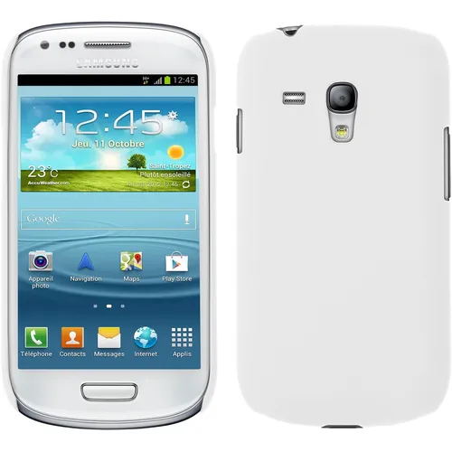 Hardcase für Samsung Galaxy S3 Mini Hülle weiß gummiert Cover