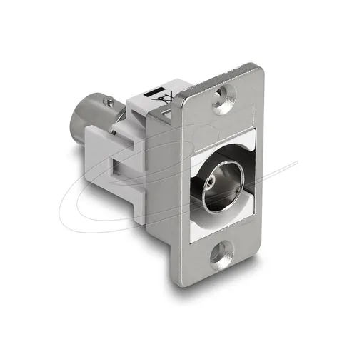 Delock Panel Mount BNC Buchse zu BNC Buchse silber  weiß