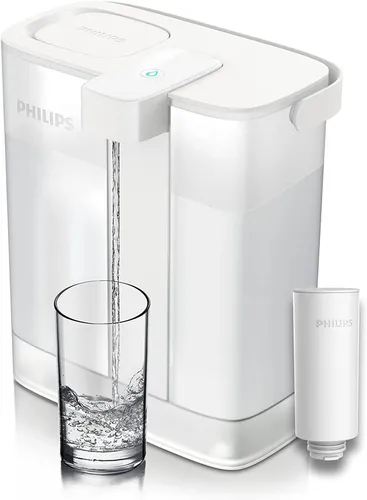Philips AWP2980WH/31 Sofort-Wasserfilter - Wasserfilter der nächsten Generation mit USB-C Aufladung, der 4x schnelleres gefiltertes Wasser liefert und dabei Chlor, Blei und Mikroplastik reduziert.