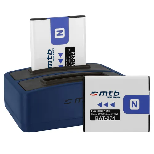 Akkus NP-BN1 + Dual Ladegerät (USB) für Sony Cyber-shot DSC-TX10, TX20, TX30 2