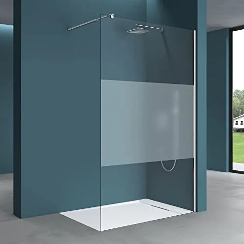 Mai & Mai Duschwand Bremen1 - 110x200cm Walk-In Dusche - Duschkabine aus 8mm ESG-Sicherheitsglas mit NANO-Beschichtung, variabler Wandabstand von 70-120cm, einfache Montage und ideal zur Nachrüstung.
