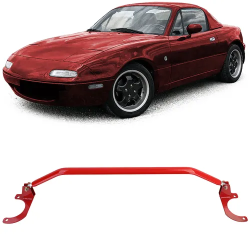 Aluminium Domstrebe Rot vorne 3tlg verstellbar für Mazda MX5 NA NB 89-00
