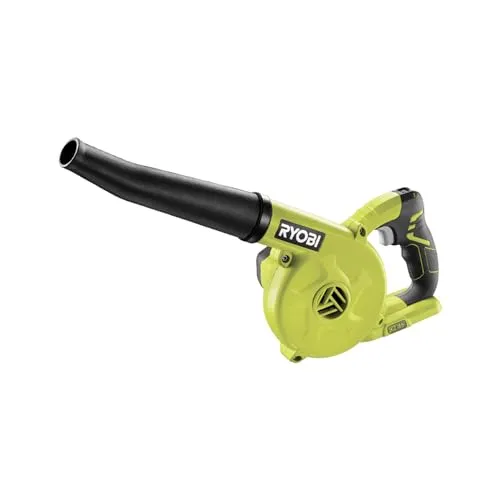 RYOBI R18TB-0 Kompaktes Akku-Gebläse - 200 km/h - Laubgeräte mit kraftvollem 18V Lithium-Ionen Akku-Antrieb für effizientes Blasen und Laubentfernen, ideal für Garten- und Landschaftspflege. Akku und Ladegerät nicht enthalten.