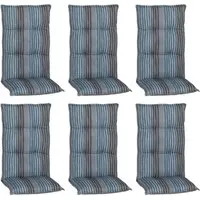 beo Polsterauflage Hochlehner Turin im Set, 118x46x8 cm blau - Auflagen & Polster, 6er-Set aus hochwertigem Schaumstoff für optimalen Sitzkomfort, OEKO-TEX® zertifiziert und ideal für Gartenmöbel.