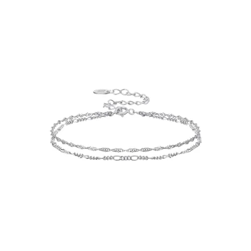 Suzan Gold® 925 Silber Armband für Damen im zweireihigen Design | Filigraner & glänzender Silberschmuck TwistGlow – nickelfrei, wasserfest & elegant im Alltag | Wunderschönes Geschenk für Frauen