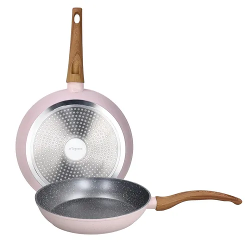 Pepper Bamboo, 2teiliges Pfannenset 24/28 cm, Aluminium, Rosa