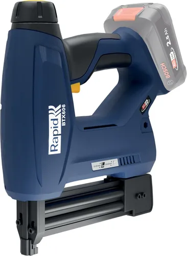 Rapid BTX606 18V P4A Tackerpistole - Kabelloser Akku-Tacker für hartes und weiches Holz, ideal für anspruchsvolle Arbeiten mit LED-Licht und verstellbarer Schlagkraft.