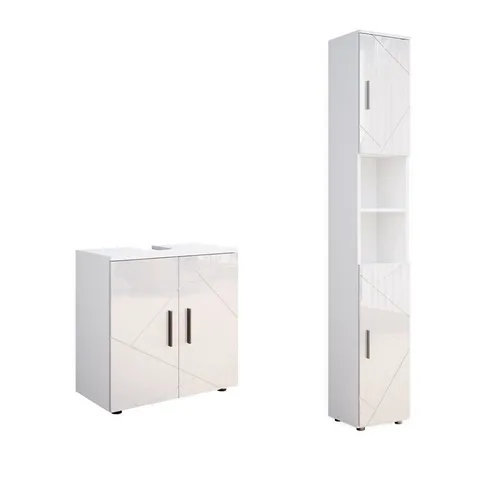Vicco Badmöbel-Set Irma, 2-teilig in Weiß Hochglanz von Vicco