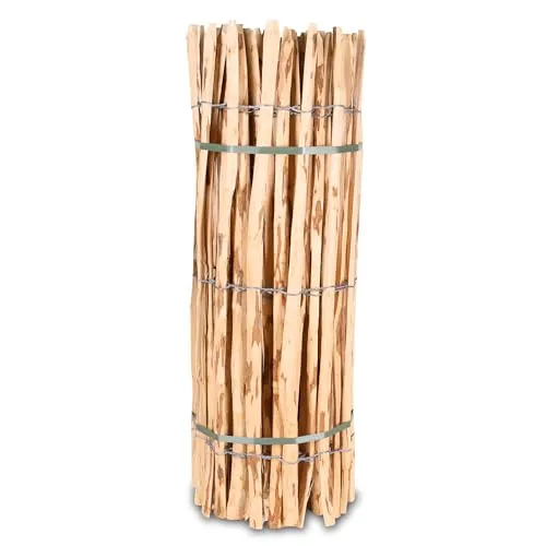 Staketenzaun Holzzaun 100cm Höhe, Teichumrandung Haselnuss - Dekorativer Staketenzaun in 5m Länge, witterungsbeständig und stabil, ideal als Garten- oder Teichumrandung, mit einer Haltbarkeit von bis zu 25 Jahren.