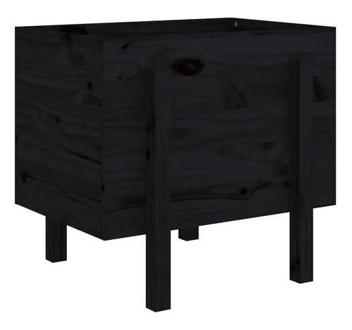 furnicato Hochbeet Pflanzkübel aus Kiefernholz 62 x 50 x 57 cm Schwarz - Stilvoller Pflanzkübel aus massivem Kiefernholz, ideal für Garten und Terrasse. Mit 62 x 50 x 57 cm bietet er Platz für vielfältige Pflanzen und setzt einen modernen Akzent in Ihrem Außenbereich.