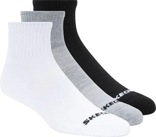 Skechers 3PPK Qtr Crew Socks S114235-BKWG von Skechers