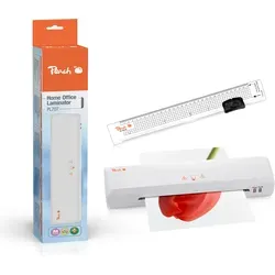 Peach 3 in 1 Laminierset mit Laminiergerät und Zubehör - Laminiermaschine für A4-Folien mit 2 Heizrollen, 3 Jahre Garantie, inkl. Rollenschneider und Folien – ideal für Büro und Schule.