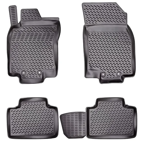 Elmasline 3D Gummimatten Set für Opel Astra H (2004-2009) - Fußmatten mit perfekter Passform und extra hohem Rand (4-5cm) für optimalen Rundumschutz vor Schmutz und Flüssigkeiten. Pflegeleicht, strapazierfähig und geruchsneutral.