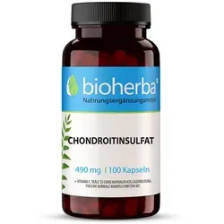 BIOHERBA R Chondroitinsulfat 490 mg Kapseln - Nahrungsergänzungsmittel mit 490 mg Chondroitinsulfat und Vitamin C für gesunde Knorpel- und Knochenfunktion. 100 Kapseln für eine optimale Unterstützung Ihres Immunsystems.