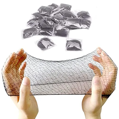 Polly Online 20 Stück Haarnetze für Frauen Brötchen, unsichtbare Haarnetze Elastic Edge Mesh （Schwarz）