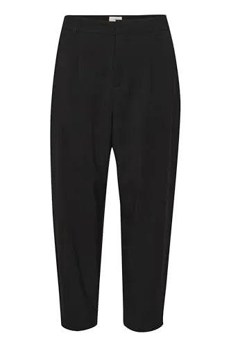 KAFFE Bundfaltenhose KAMerle (1-tlg) Falten schwarz 46 - Stilvolle Bundfaltenhose in Schwarz, ideal für elegante Anlässe. Der High Waist Schnitt und die 7/8-Länge sorgen für einen modernen Look und hohen Tragekomfort.