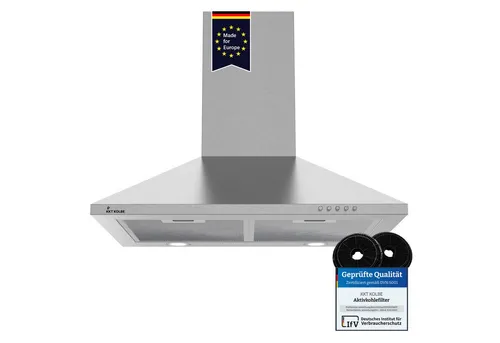 KKT KOLBE PLUS450 Wandhaube Dunstabzugshaube 60cm - Energieeffiziente Dunstabzugshaube in Edelstahl, 3 Stufen, mit LED-Beleuchtung und spülmaschinengeeignetem Fettfilter – perfekt für eine saubere Küche.