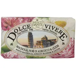 Nesti-Dante-Firenze Dolce Vivere Pisa Seife - Luxuriöse Seife auf pflanzlicher Basis mit romantischem Duft von Aprikosenblüten und weißen Magnolien, ideal für sanfte Hautpflege und als Geschenk.