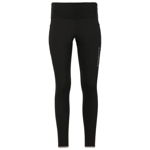 ENDURANCE Women's Energy V2 Windblock Tights - Schwarz, Gr. 38 - Winddichte Lauftights mit reflektierenden Details, ideal für Roadrunning. Hergestellt aus 81% recyceltem Polyester und 19% Elasthan für optimalen Komfort.