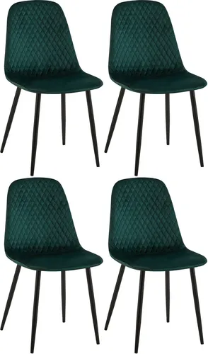 CLP 4er Set Esszimmerstuhl Giverny Samt in grün von CLP