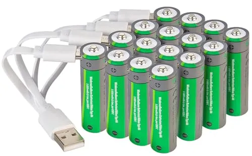 tka Köbele Akkutechnik Batterien aufladbar: 16er-Set wiederaufladbare High-Capacity-Batterien Typ AA, 3.000mWh (AA Akkus, Akku 1.5V, Adapter)