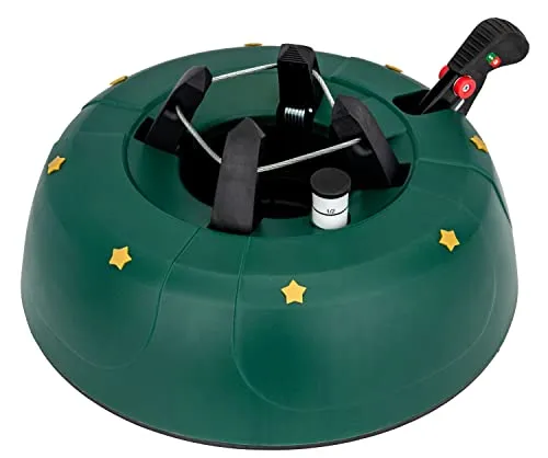 Star-Max Christbaumständer by F-H-S, Modell B250, auf glatten Böden rollbar durch 5 integrierte Rollen, Farbe grün, Modell 2022, für Baumhöhe bis max. 2,50m, mit Fusshebelfunktion und Einseiltechnik