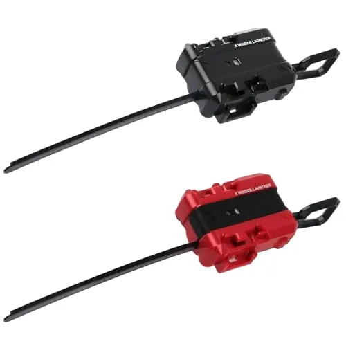 BaZuyunMd 2 Stücke Kreisel Launcher Set, 2er Set Turbo Starter mit Ripcord, kompatibel mit Beyblade X Series, Fuer schnelle Kreisel Battles (Schwarz,Rot)