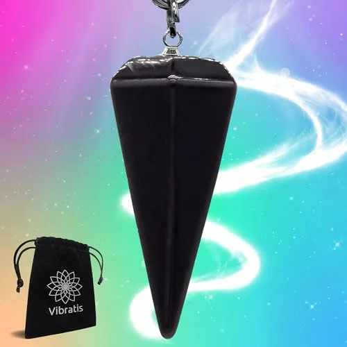 VIBRATIS Onyx Pendel Esoterik – Radiästhesie Wünschelruten-Pendel in Kegelform – Spirituelles Pendel für Wahrsagen, Energiearbeit & Meditation