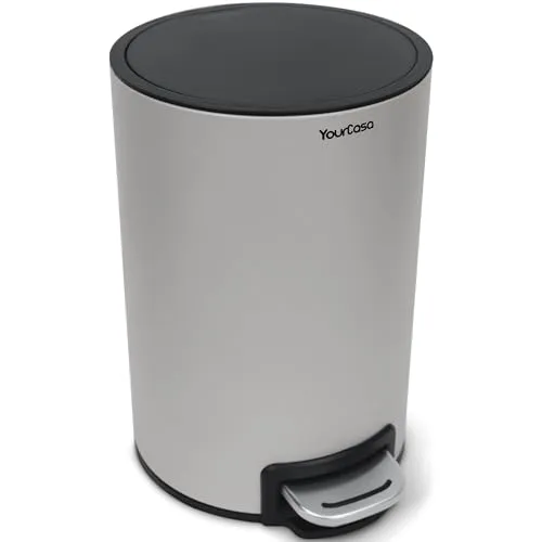 YourCasa Mülleimer Bad [5L] - Edelstahl Softclose Abfalleimer für Badezimmer (Beige) - Eleganter Badmülleimer mit 5L Fassungsvermögen und Softclose-Funktion. Ideal für eine saubere und frische Umgebung ohne ständiges Entleeren. Hochwertiger Edelstahl sorgt für Langlebigkeit und modernes Design.