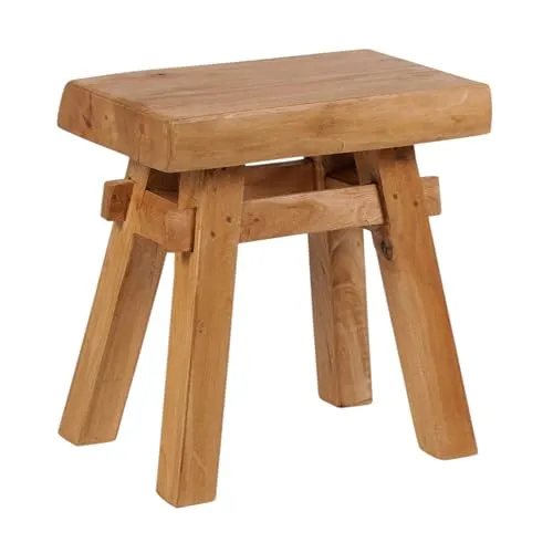 DESIGN DELIGHTS RUSTIKALER Holz HOCKER Vintage 40