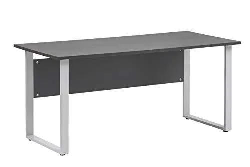 MÖBELPARTNER 1500 Schreibtisch anthrazit rechteckig mit Kufen-Gestell - Robuster Kinderschreibtisch in anthrazit, 160 x 75 cm, mit pflegeleichter Oberfläche und modernem Kufen-Gestell in Silber – ideal für kreative Lern- und Arbeitsumgebungen.