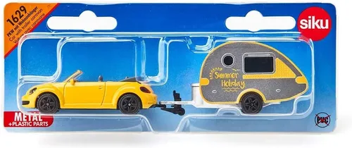 SIKU - 1629 Pkw Mit Wohnanhänger - PKW mit Wohnanhänger, detailgetreue Nachbildung für kreative Spielstunden und ideal für kleine Autofans