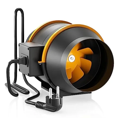 FanGoFast Rauchabzug Rohrventilator 150 mm - Badlüfter mit 530 m³/h Luftdurchsatz, leise bei 45 dB und IP44 wasserdicht - ideal für Badezimmer und Wachstumsräume. Robustes Design mit modularer Montage für einfache Installation.