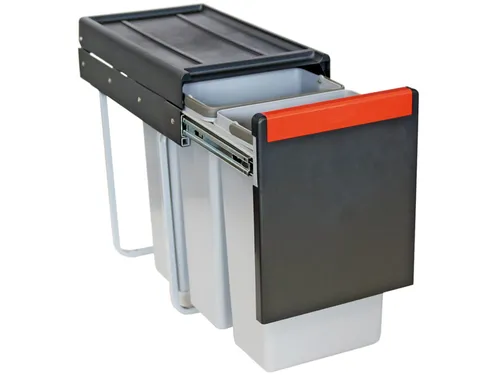Franke Sorter Cube 30 - 134.0039.555 Einbau Abfallsammler - Haushaltszubehör für 30 cm Unterschrank, mit 3 Behältern und praktischem Handauszug für eine einfache Abfalltrennung.